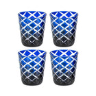 Mok Dio set van 4 blauw rood glas 0,23L