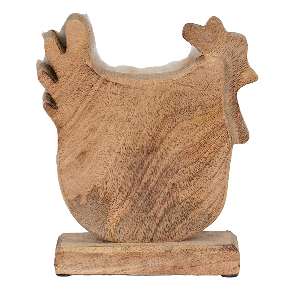 Figurine Rooster 18x5x21 cm White Brown Wood Home Decor