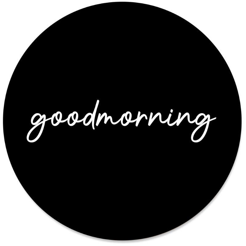 Wall circle good morning black