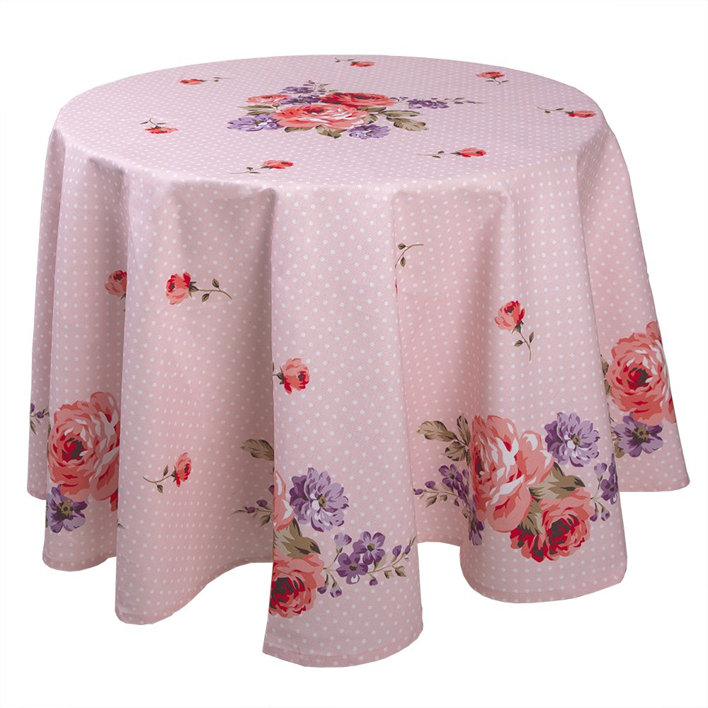 Tafelkleed rond Ø 170 cm katoen rozen