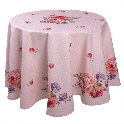 Tafelkleed rond Ø 170 cm katoen rozen