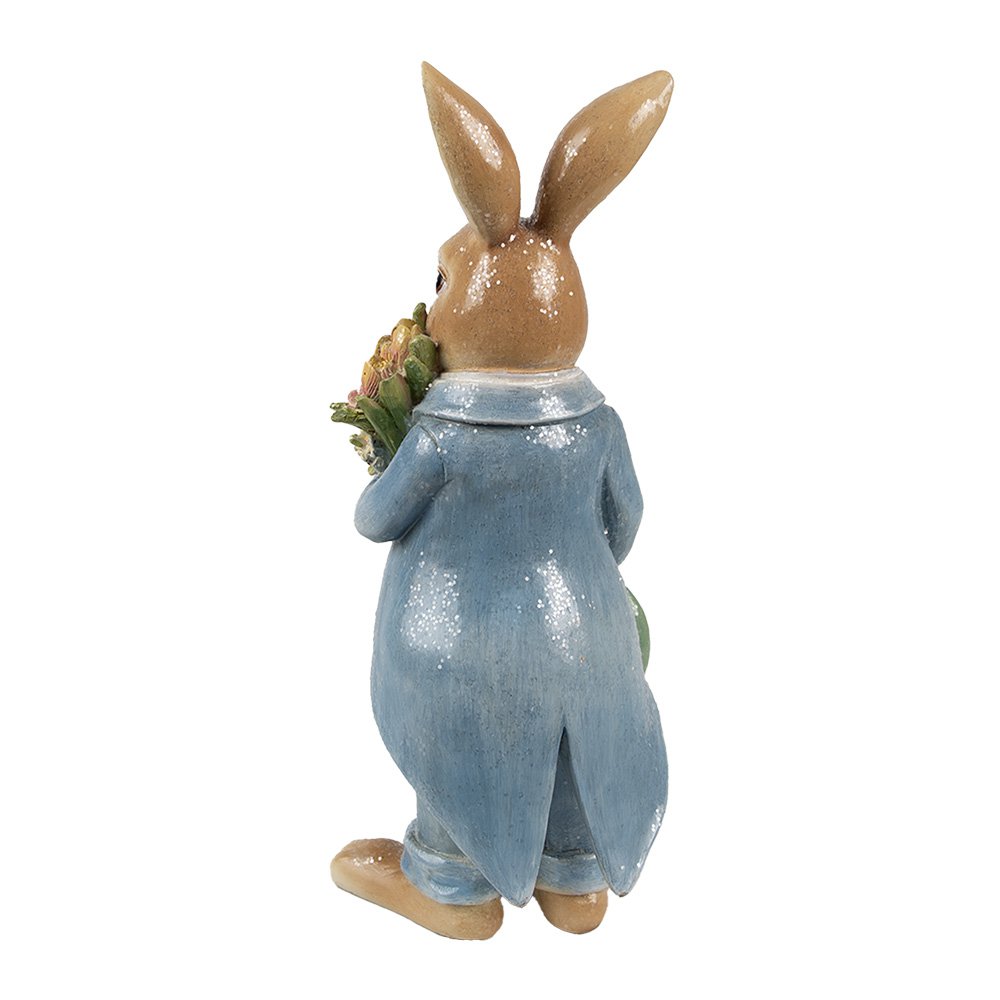 Decoration Figurine Rabbit 26 cm Brown Blue Plastic