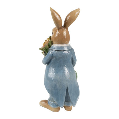 Decoration Figurine Rabbit 26 cm Brown Blue Plastic