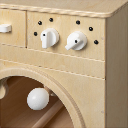 Speelgoed wasmachine hout naturel wit