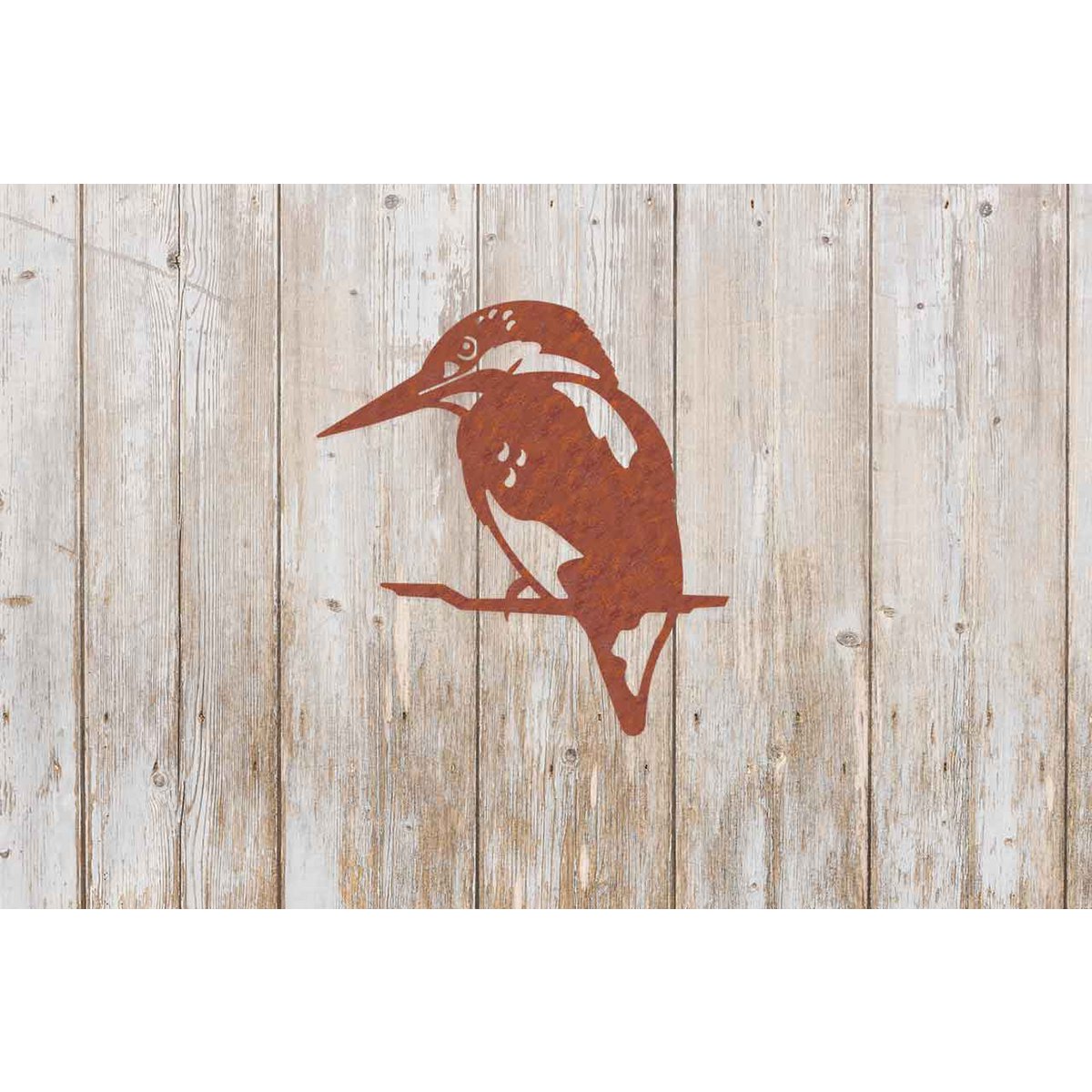 Wanddecoratie IJsvogel Roestmetaal Met Staal En Hout
