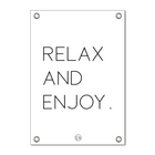 Tuinposter relax and enjoy minimal wit A1
