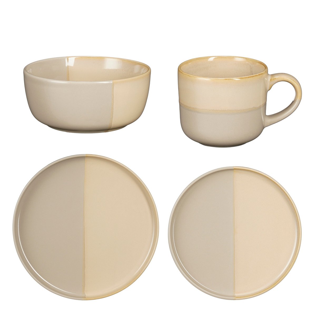 Servies set 16-delig grijs steengoed