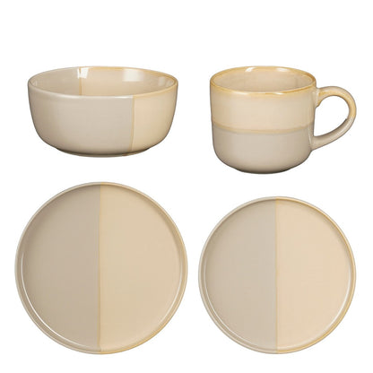 Servies set 16-delig grijs steengoed