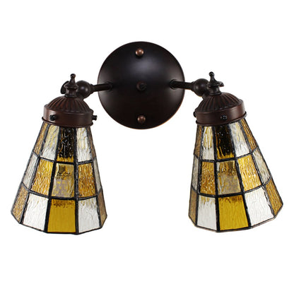Wall Lamp Tiffany 30x23x23 cm Brown Glass Wall Light
