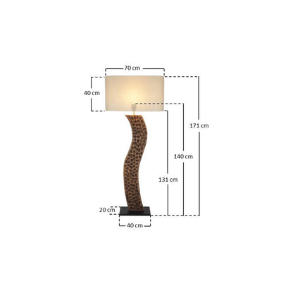 Vloerlamp acacia linnen naturel 171 cm