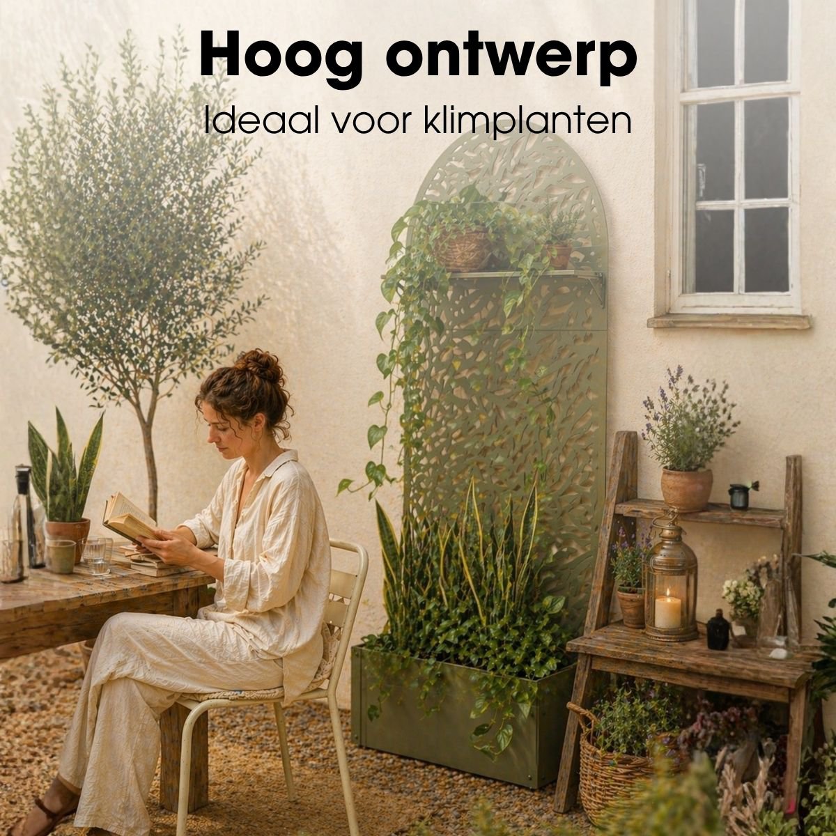 Plantenstandaard 90x33x180 cm groen ijzer