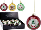 Kerstballen glas 8 cm set 12 stuks