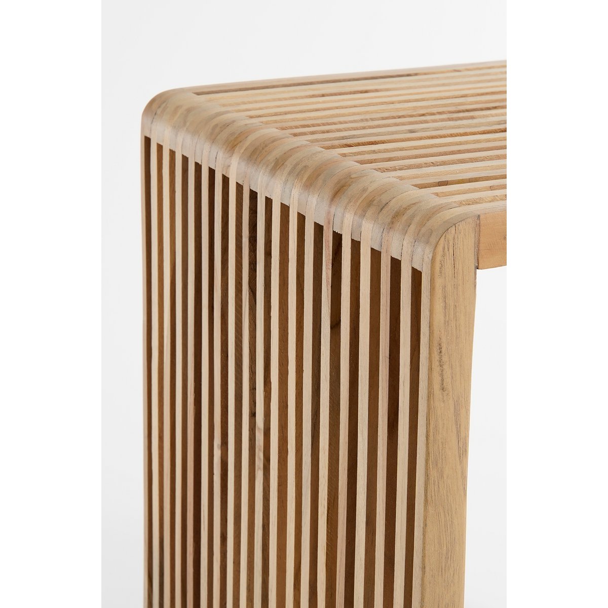 Bijzettafel set 3 gerecycled hout bruin