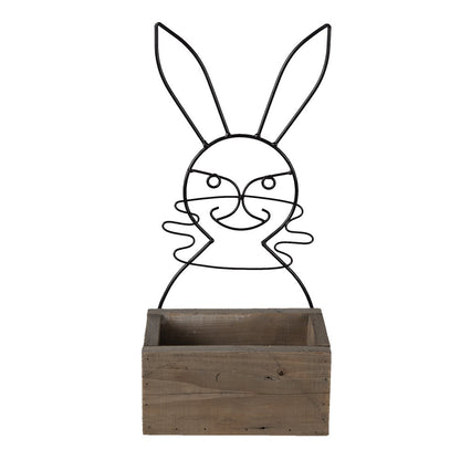 Bloempot konijn hout bruin