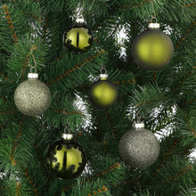 Kerstballen set 26 stuks glas 7/6/5 cm donkerbruin