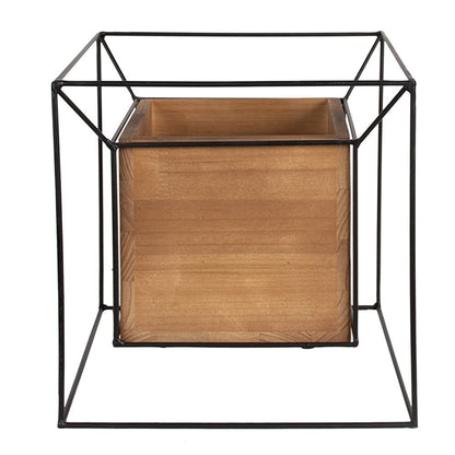 Plant Stand 26x26x26cm Black Iron Flower Pot