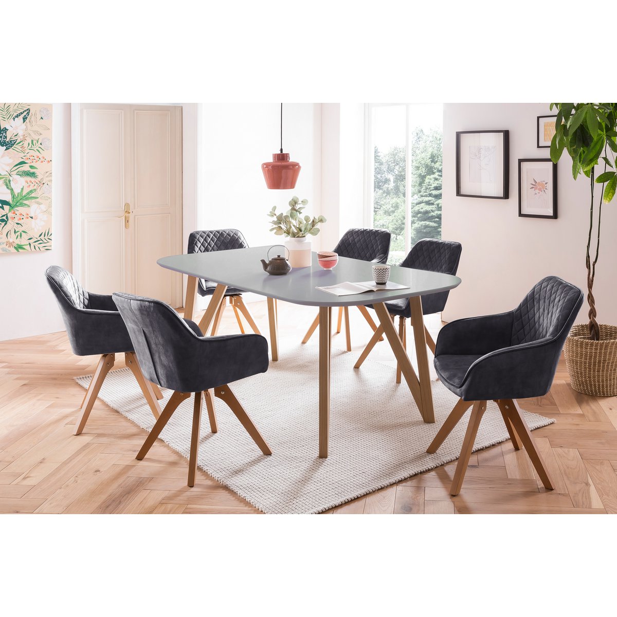 Eetgroep 5-delig 180x90x76 cm MDF massief hout