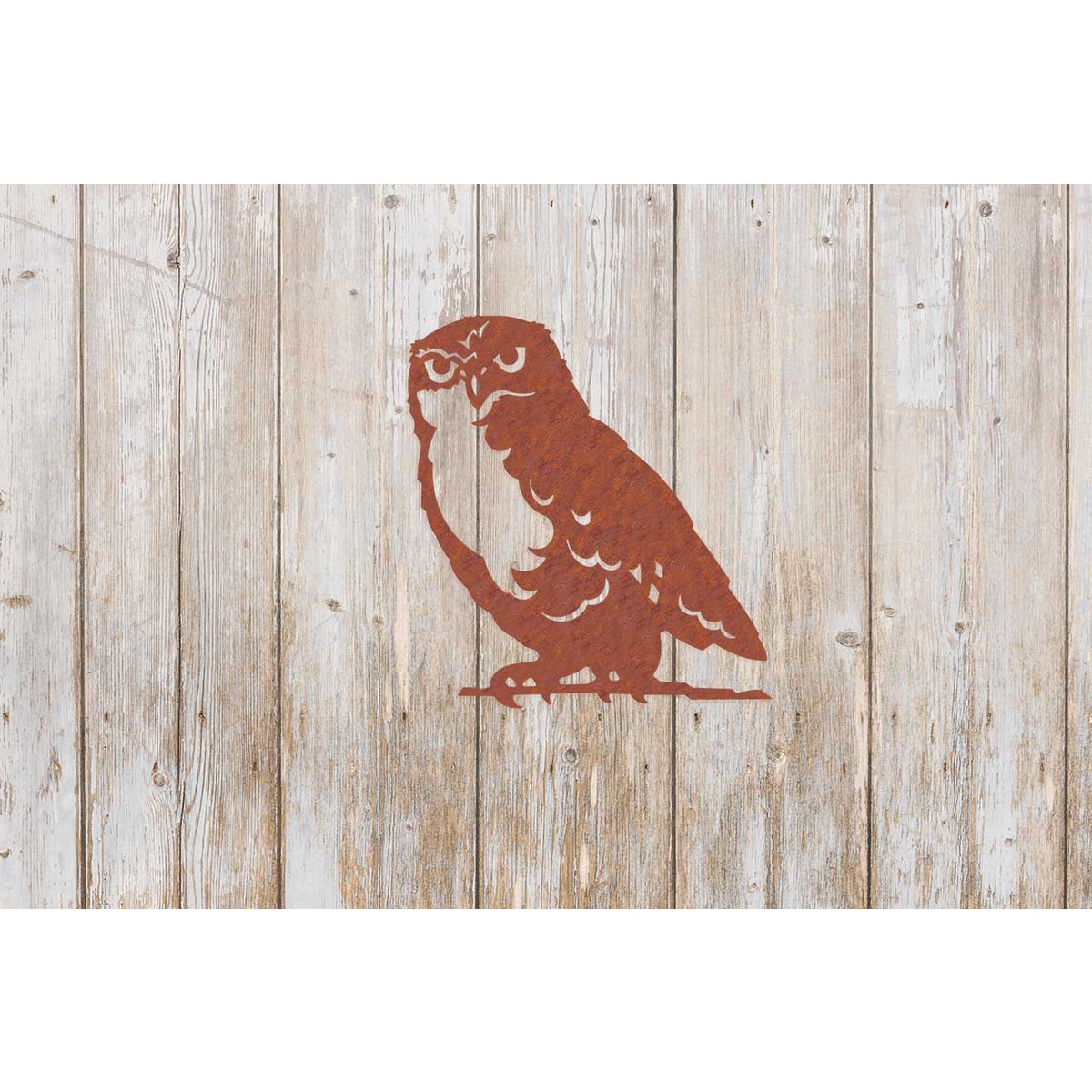 Wanddecoratie uil roestmetaal 40,6x50,9 cm