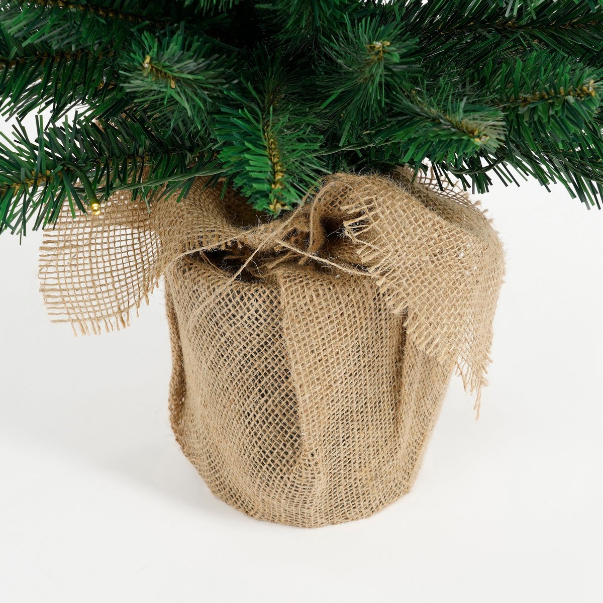 Kunstkerstboom smal 90 cm groen jute pot