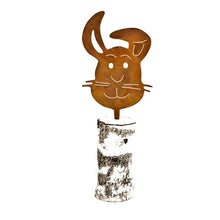 Decorative rust bunny "Mukki" to stick on tree trunk | Easter decoration for outdoors and indoors