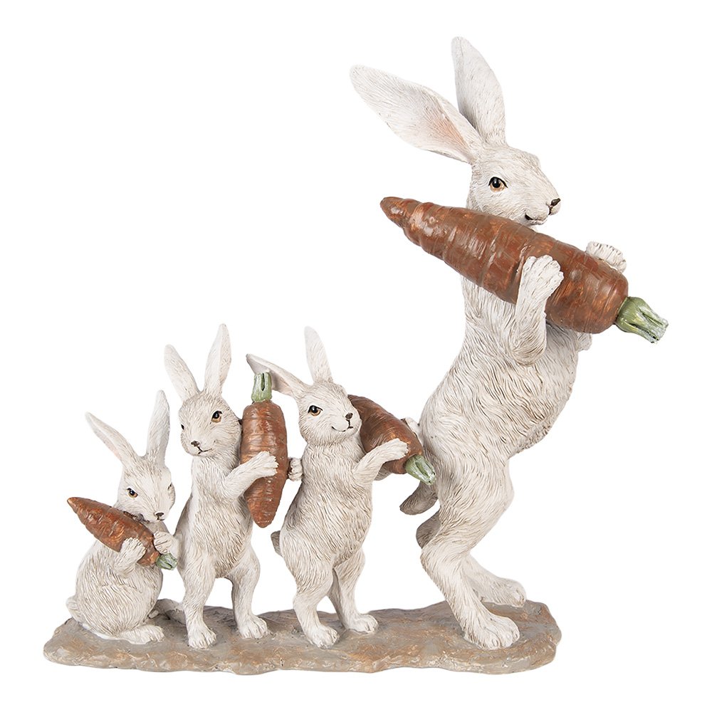 Decoratie Beeld Konijn 34x13x33 cm Beige Kunststof