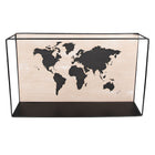 Wandrek 46x10x28 cm zwart bruin wereldkaart