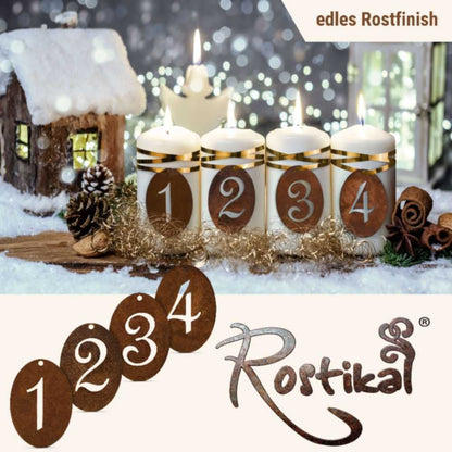 Adventsnummers roestmetaal 1-4