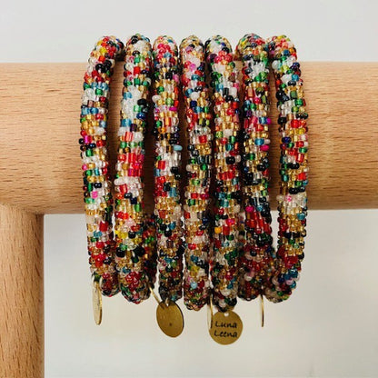 Luna Kralen Armbandroll Multicolor Handgehaakt Glazen Nepal