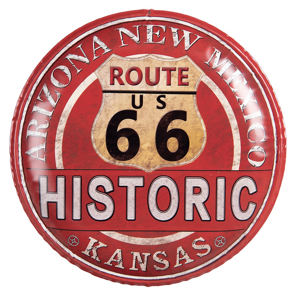 Text sign Ø 35 cm Red Iron Wall Plate