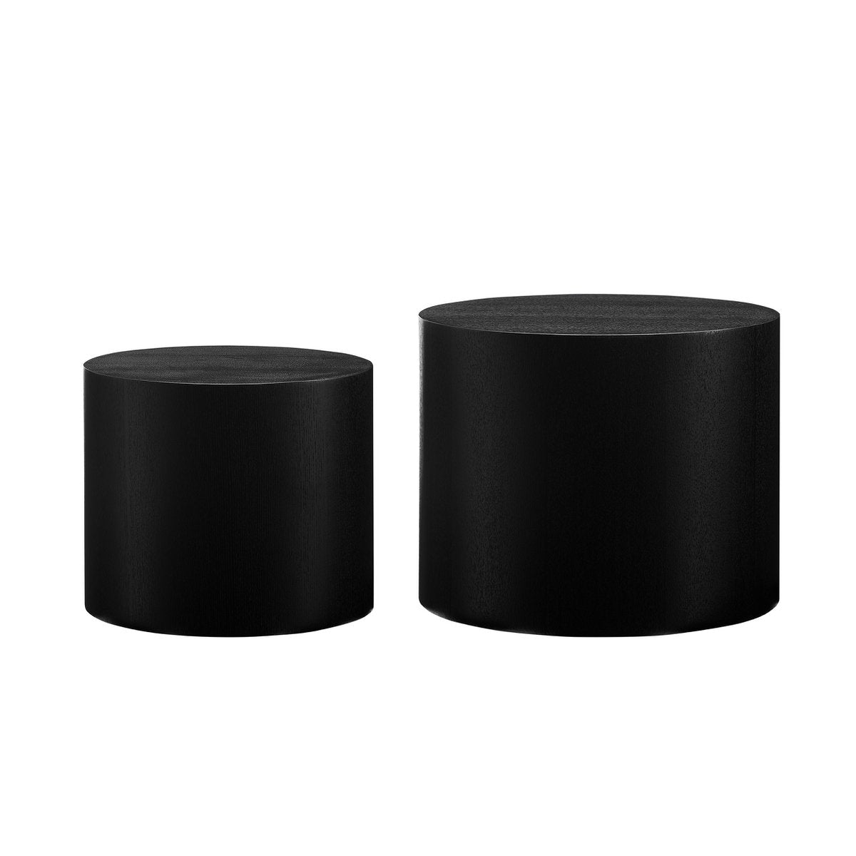 Salontafel set 2 stuks zwart 48x48x38 cm
