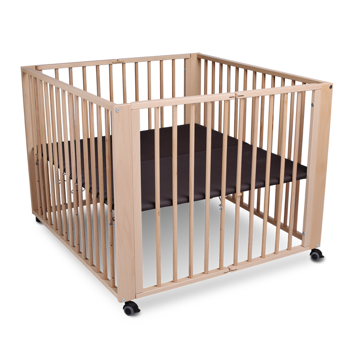 Babybox 89x85 cm naturel beuken opvouwbaar
