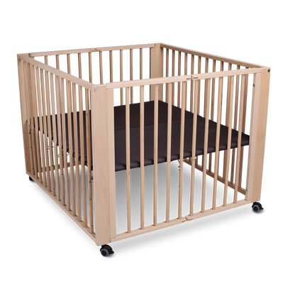 Babybox 89x85 cm naturel beuken opvouwbaar