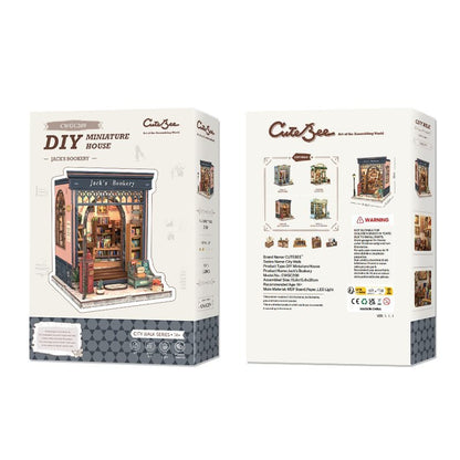 Doe-het-zelf huisje Jack's Bookery 15,8x15,8x20 cm hout