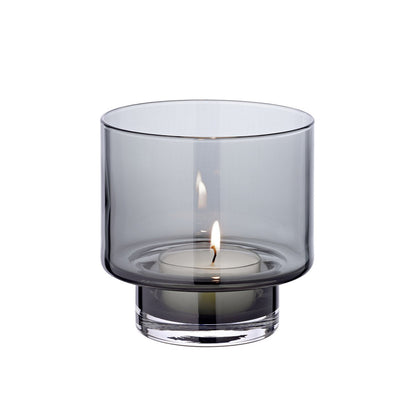 Set van 2 lantaarns glas ø 11 cm grijs zilver