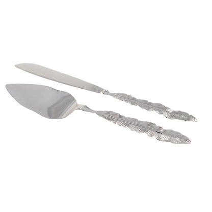 Taartschop en taartmes zilver metaal