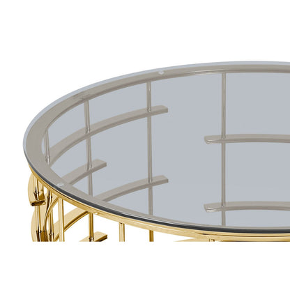 Salontafel rond Ø 90 cm goud grijs