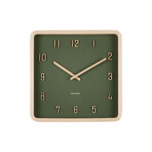 Wandklok 26x26 cm hout groen