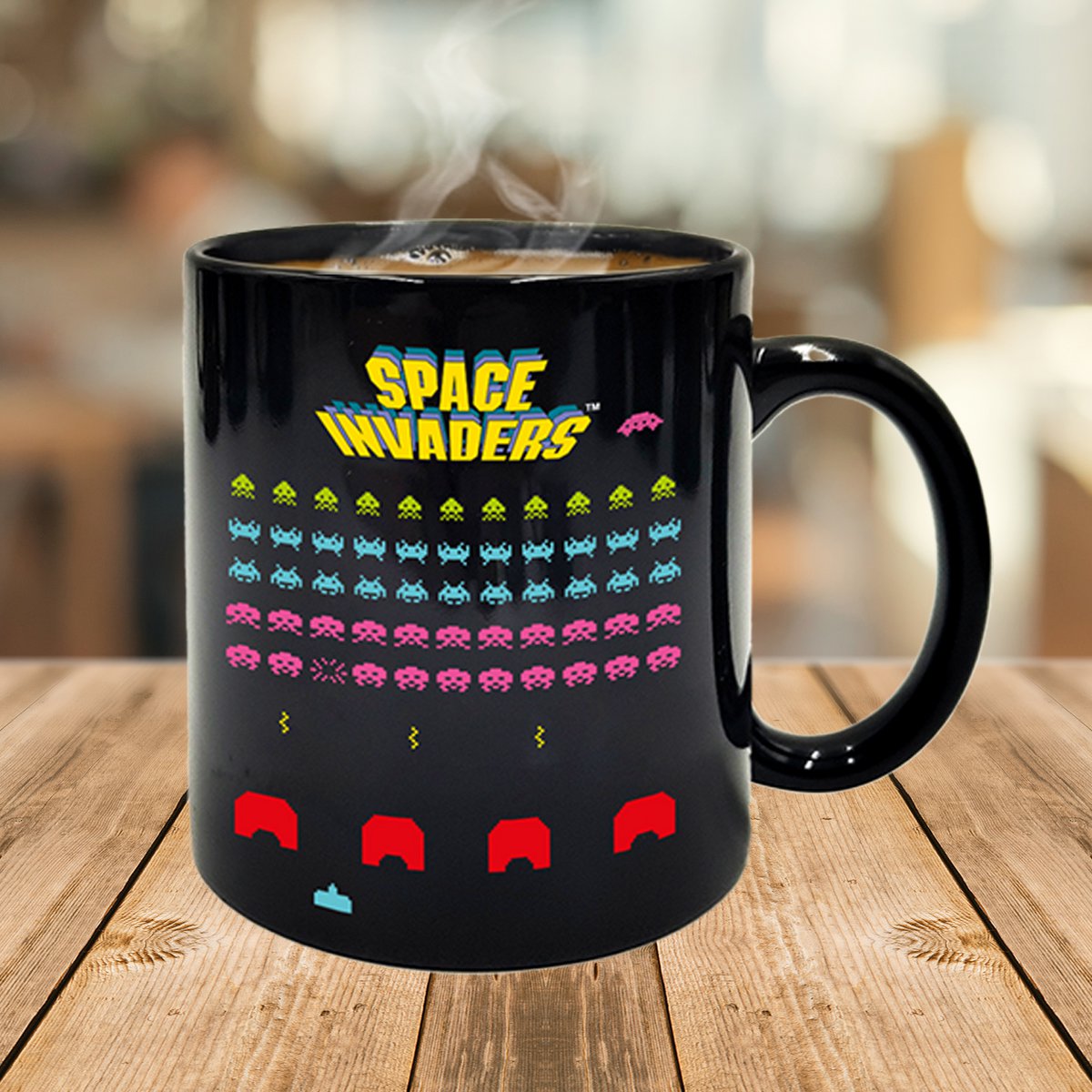 Space Invaders mok met kleurverandering