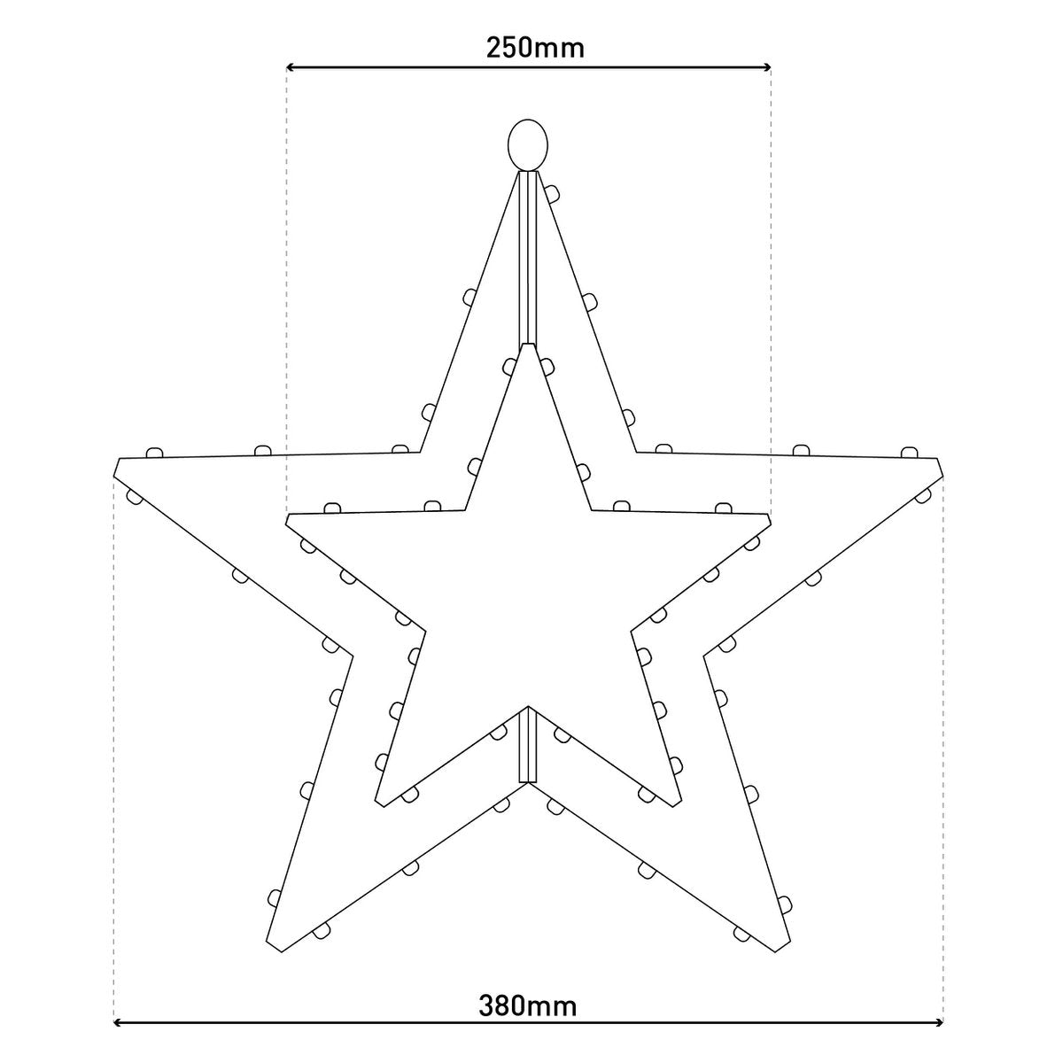 LED Outdoor Christmas Lamp "Star" D: 40 cm