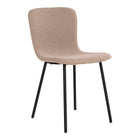 Halden Dining Chair Bouclé Beige With Black Legs Set 2