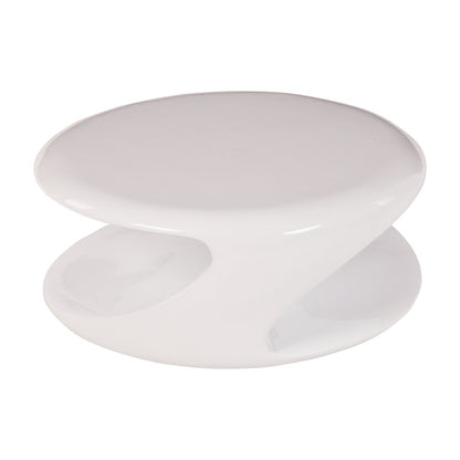 Salontafel rond 80x80x33 cm wit glasvezel