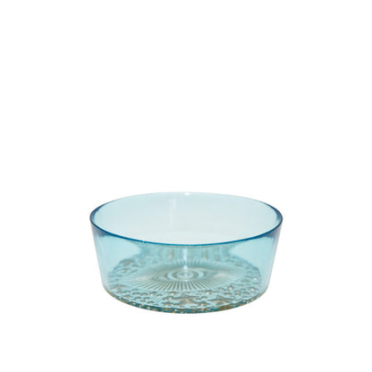 Kom glas turquoise blauw 15x15x6 cm