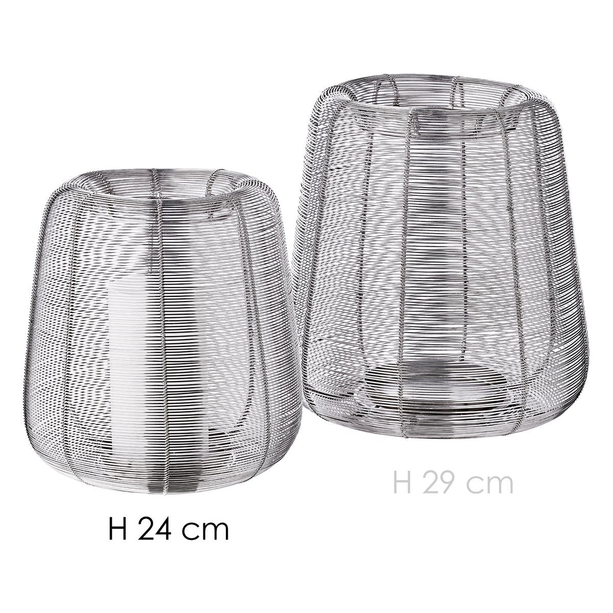 Lantaarn Kurt 24 cm zilver staal