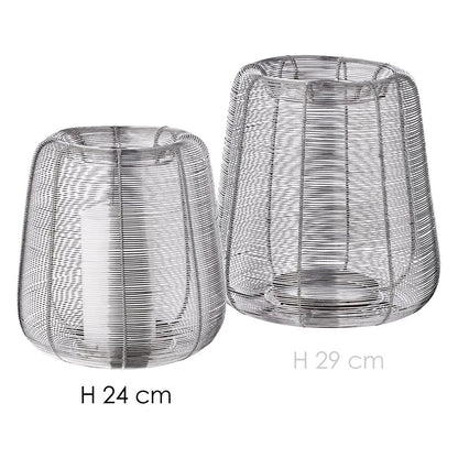 Lantaarn Kurt 24 cm zilver staal