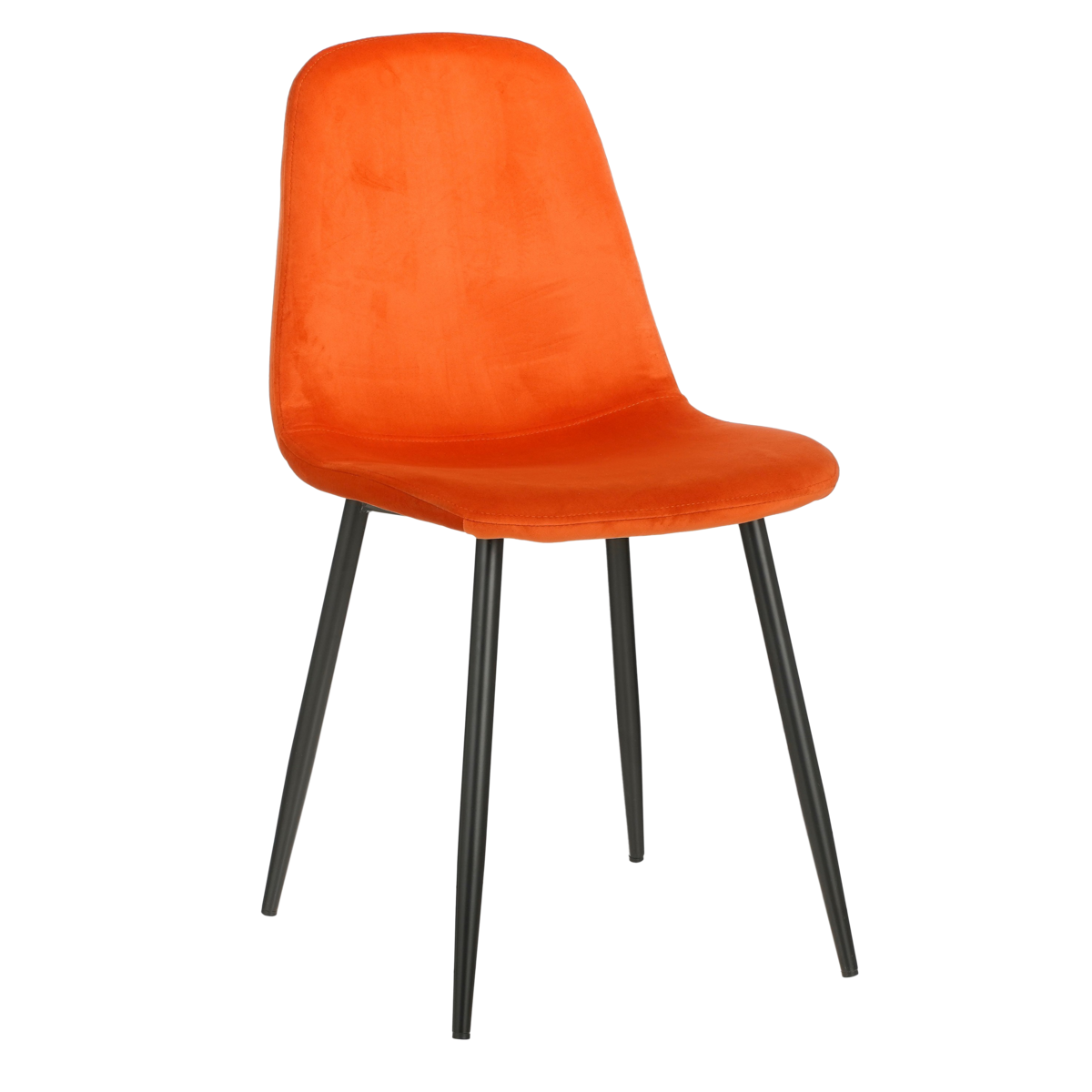 Montelli Eetkamerstoel Velvet Oranje Met Zwart Frame