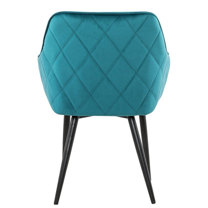 Dining chair turquoise velvet