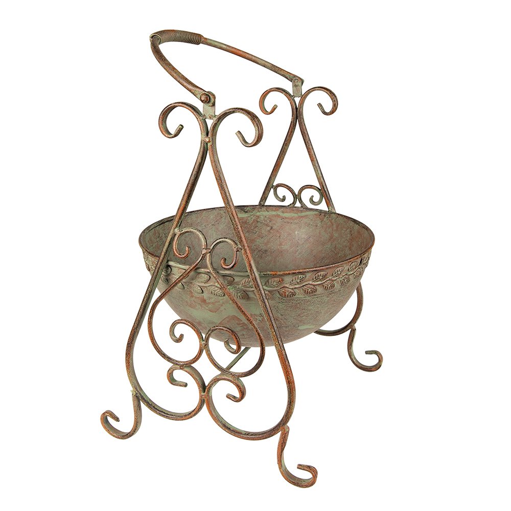 Plantenhouder 26x27x49 cm groen metaal