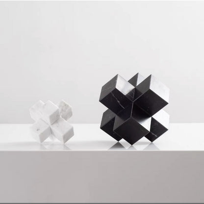 Marmeren kruis 15x15x15 cm zwart