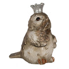 Vogelbeeld 9 cm beige polyresin