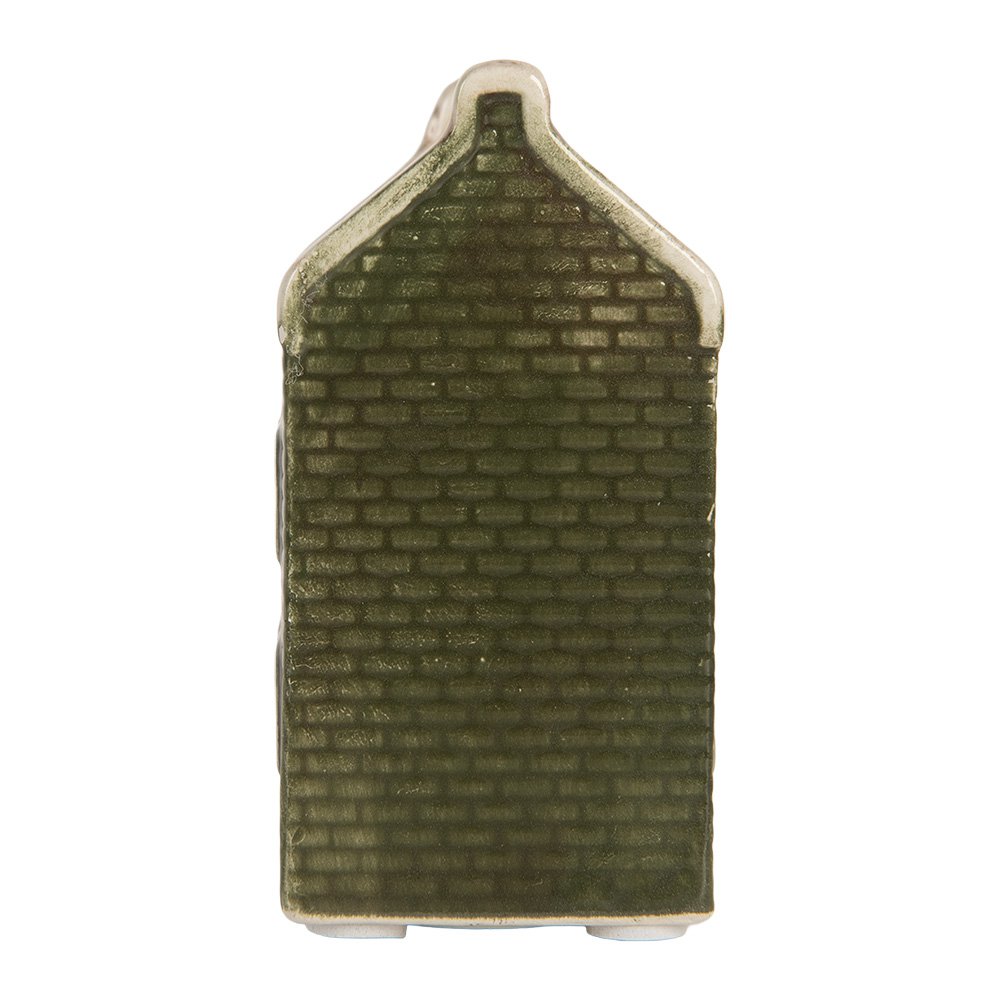 LED huisje 4x4x8 cm groen keramiek